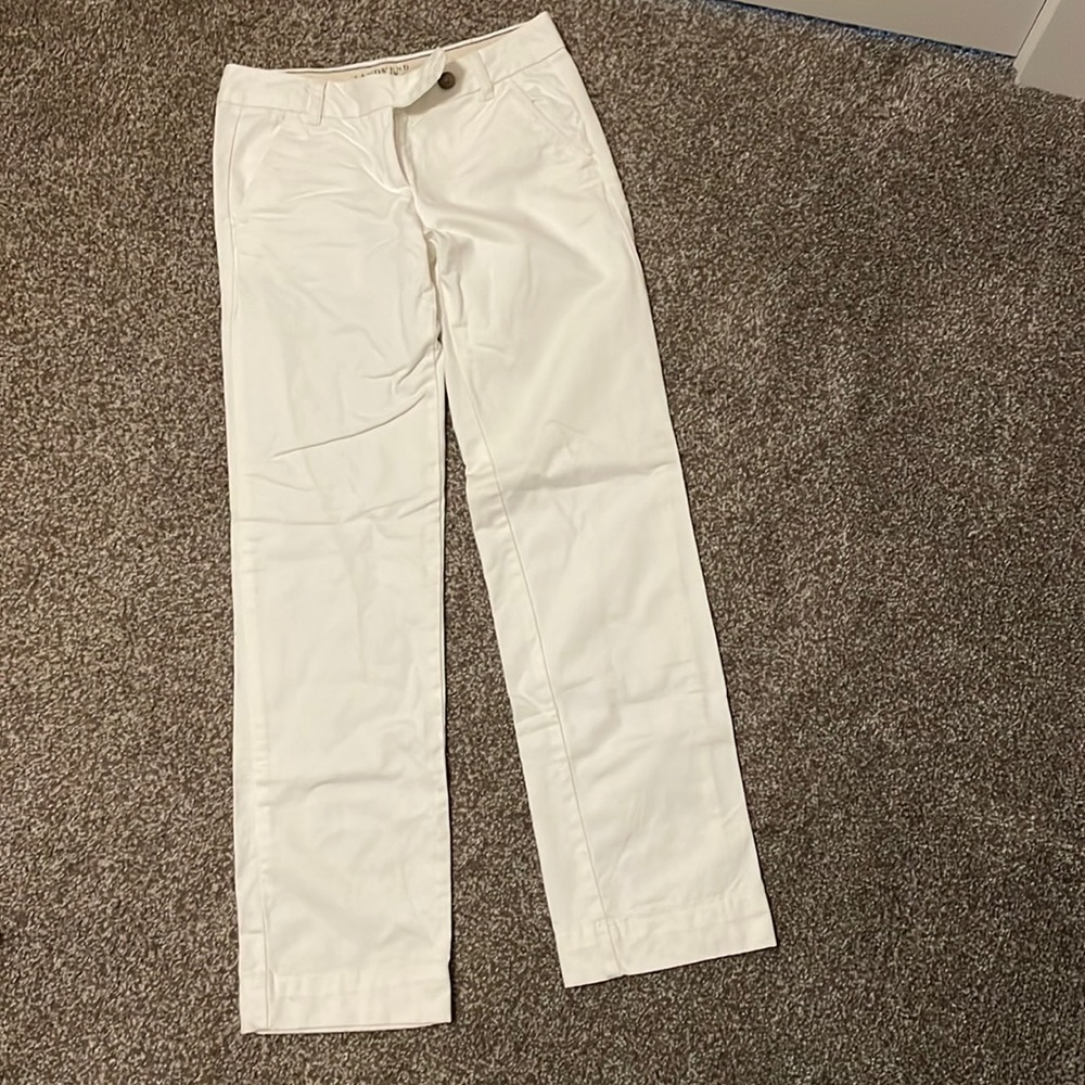 Land’s End Canvas women’s size 0 straight leg trouser in white